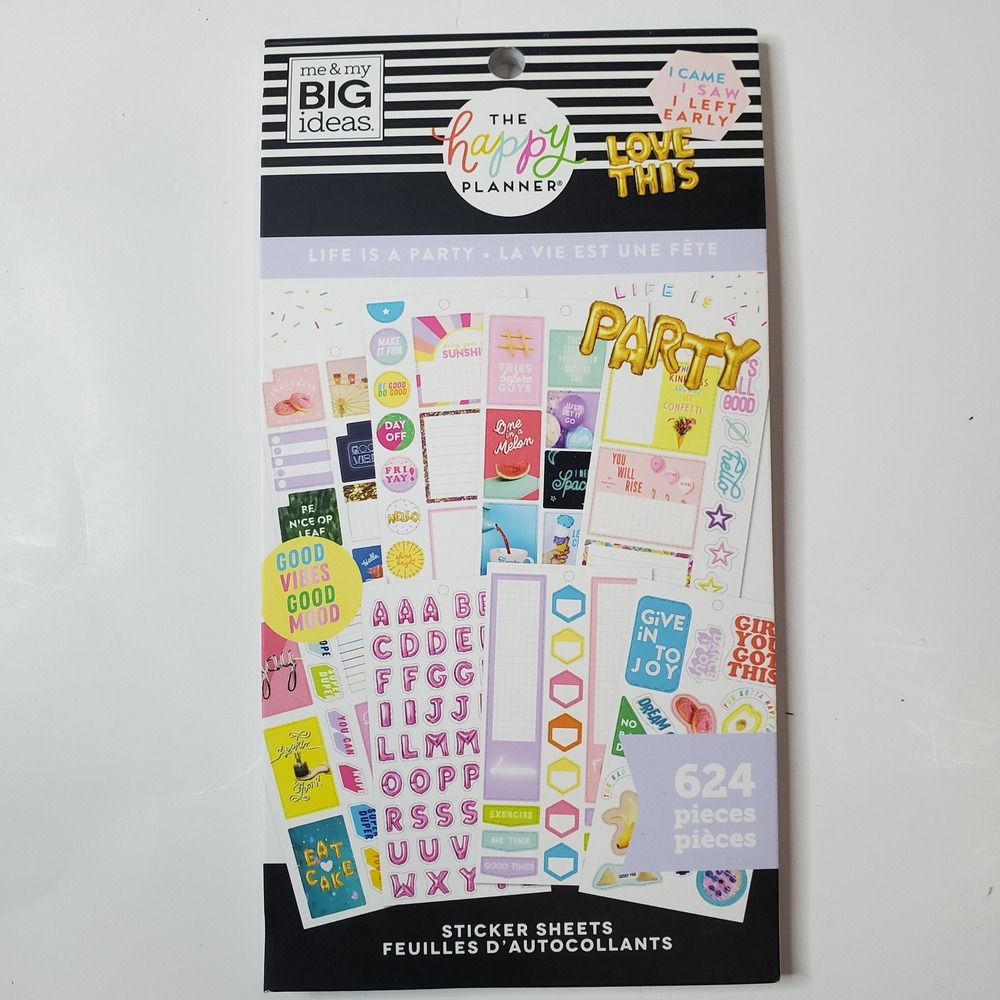 The Happy Planner Life is a Party Sticker Book 30 Sheet 624 Pcs Classic PPSV-177